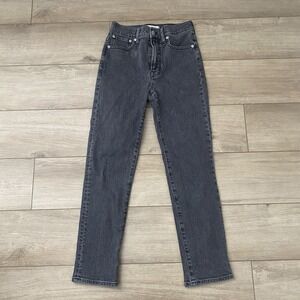 Madewell The Perfect Vintage Crop Jeans Womens 24 High Rise Washed Black